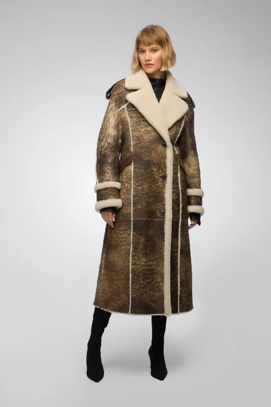 casual utility jacketMorgane - Brown Shearling Coat