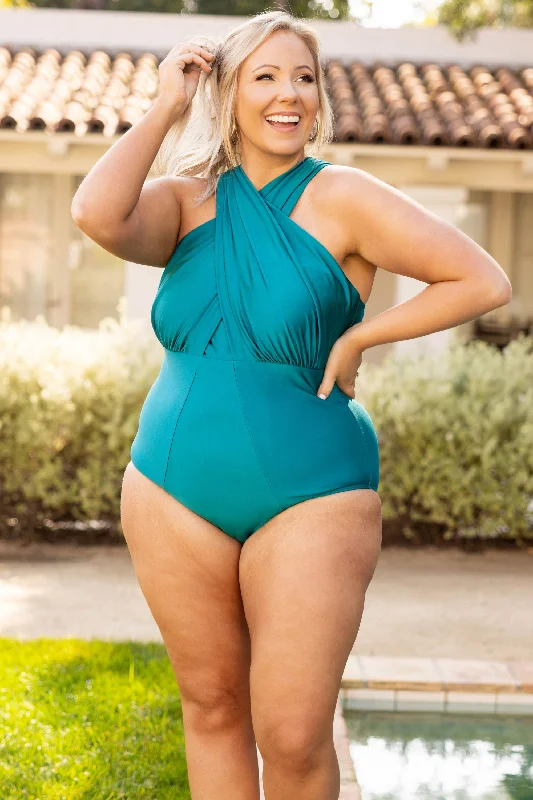 Amazing Deals Sandy Beach Swimsuit, Teal