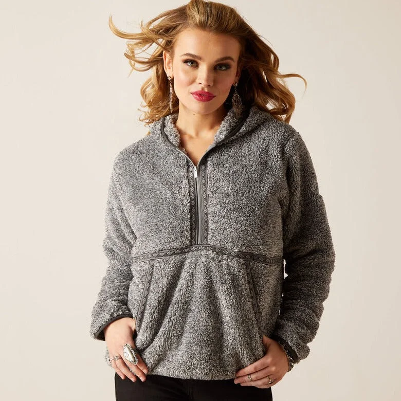 Loyalty Reward Ariat Women's Salt and Pepper Lurex Berber 1/2 Zip Hoodie