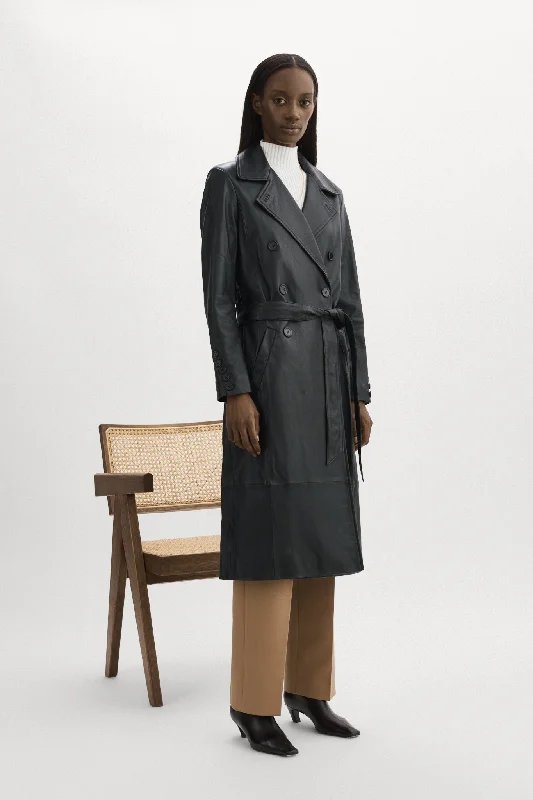 Weekend Deal ERMA | Leather Trench Coat