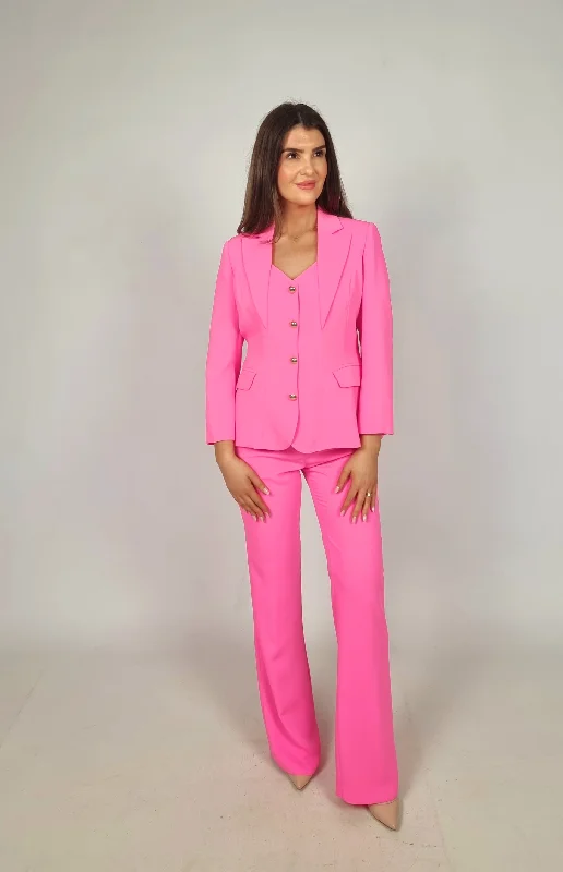 oversized dressLaura Bernal Shocking Pink Two Piece Trouser Combination