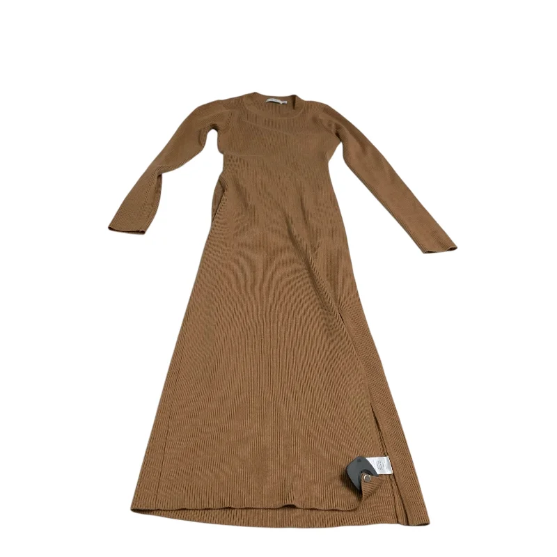 Savings Galore Dress Casual Maxi By Lush In Tan, Size: M