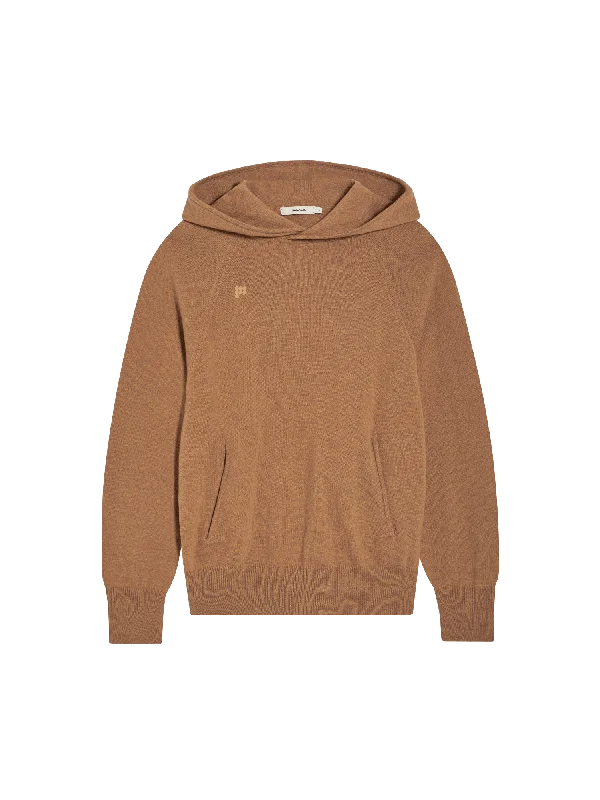 Midnight Sale Womens Recycled Cashmere Hoodie—camel