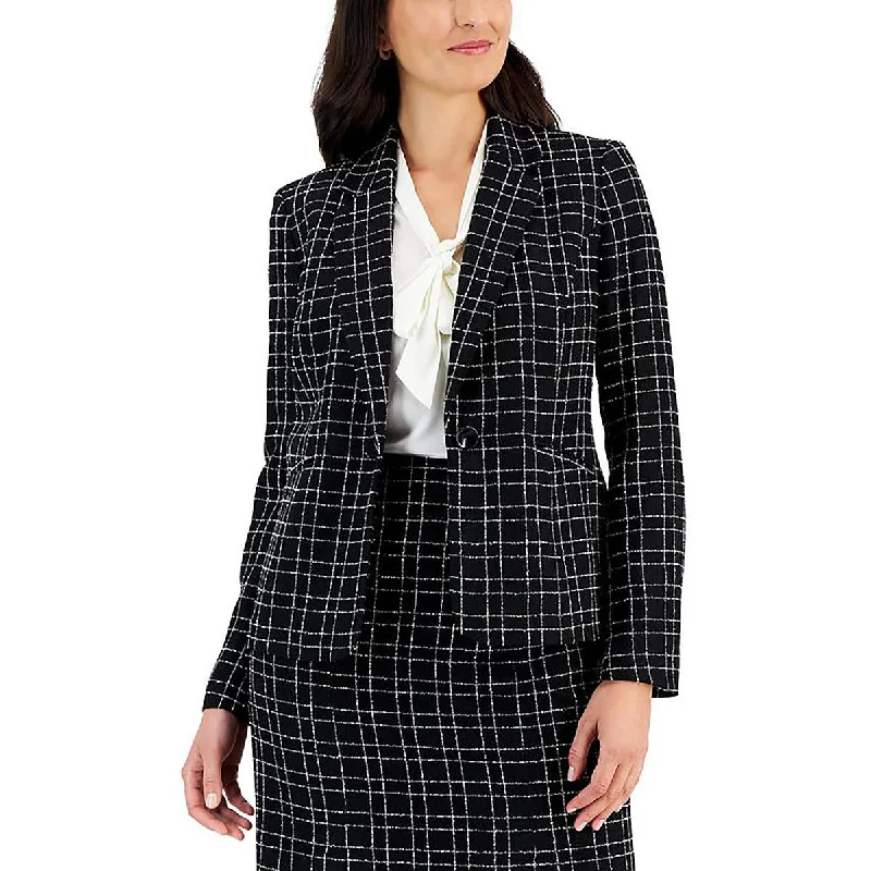 Lowest Prices Petites Womens Plaid Office One-Button Blazer