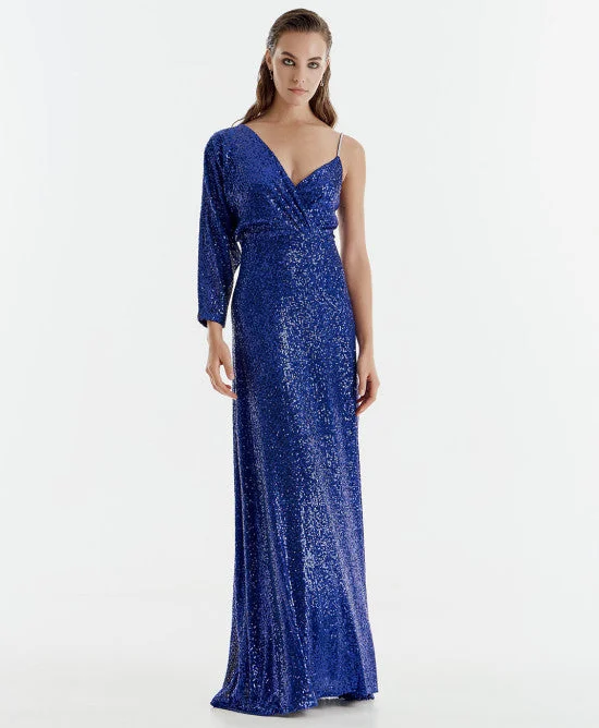 Shop and Save Access Fashion Blue Sequin With Single Long Sleeve