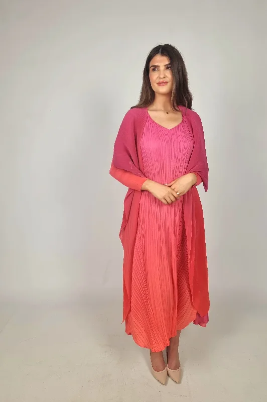 Price Rollback Alquema Beat To Flame Ombre Long Estrella Dress And Collare Old Coat