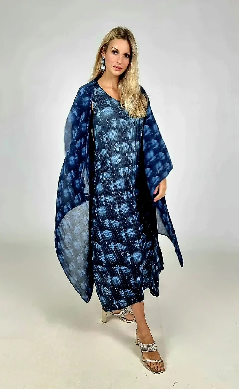 Exclusive Online Offer Alquema Navy Rose Long Estrella Dress And Collare Coat