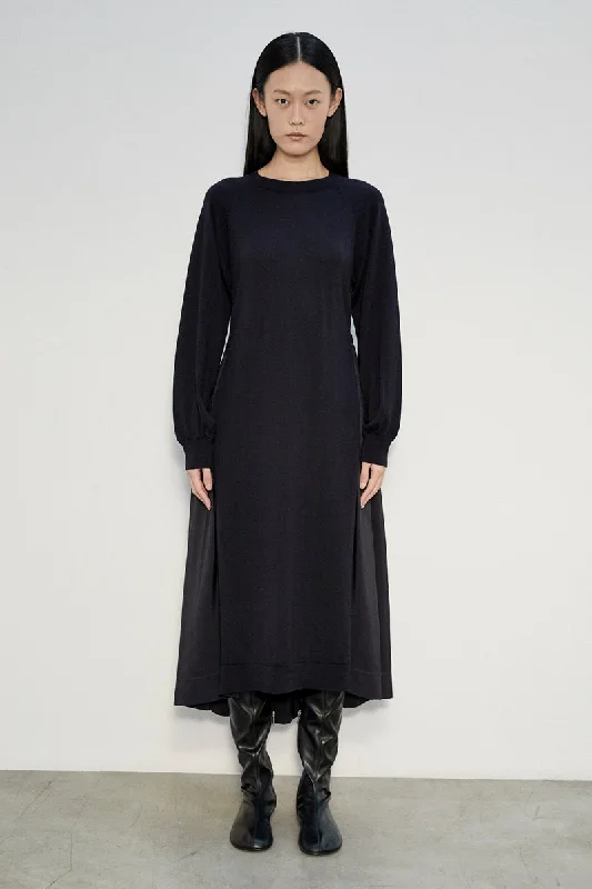 form-fitting dressMEIMEIJ Mid Calf Navy Dress