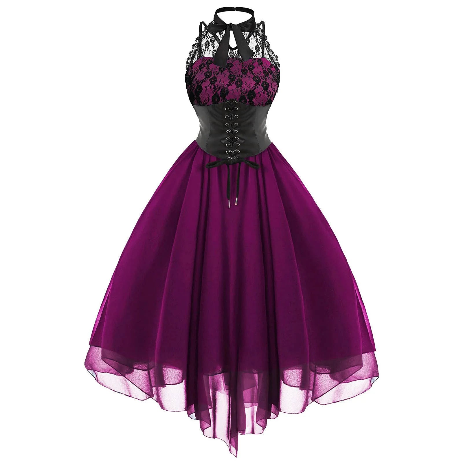 Price Blitz JuliaFashion - Sexy Steampunk Gothic Backless Punk Lace Up Victorian Corset Dress