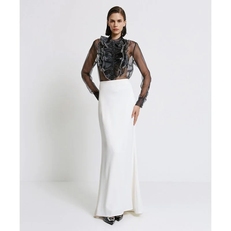 Get It Before It’s Gone Access Fashion Black Organza Blouse