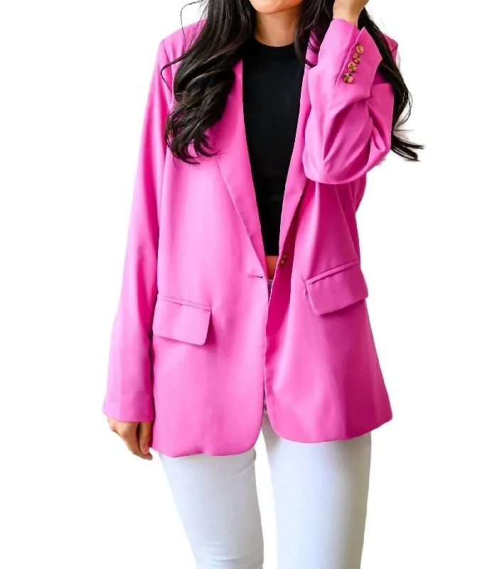 Act Fast Every Day Blazer In Fuschia