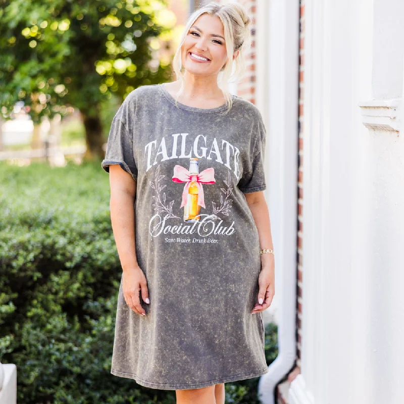 formal dressTailgate Social Club T-Shirt Dress, Charcoal