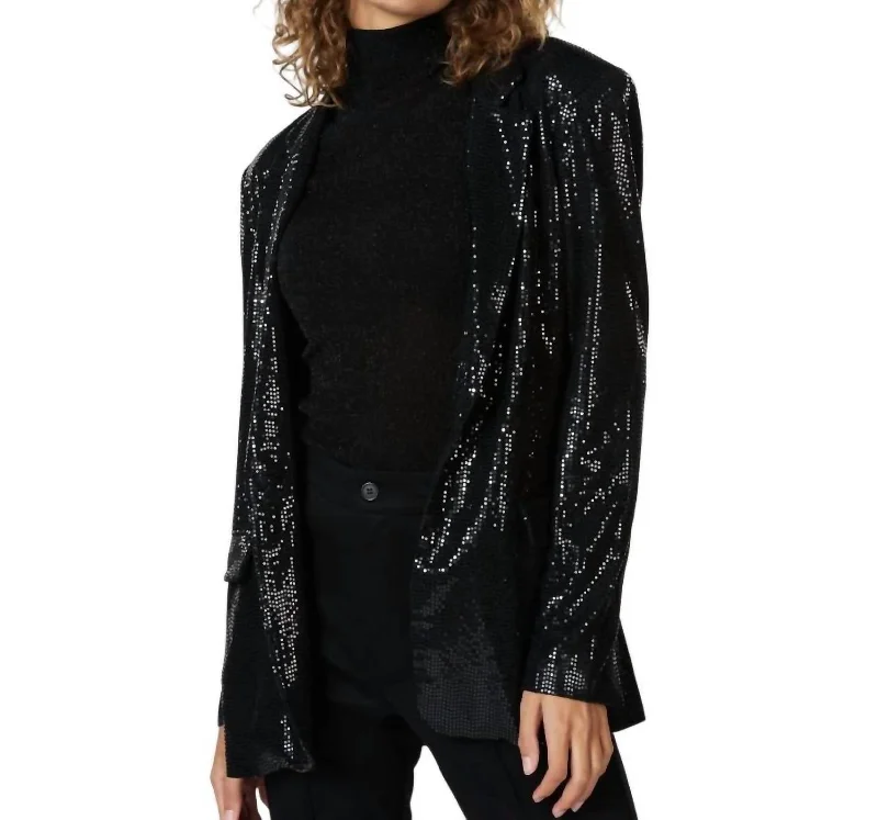 Special Discount Sequin Blazer In Black
