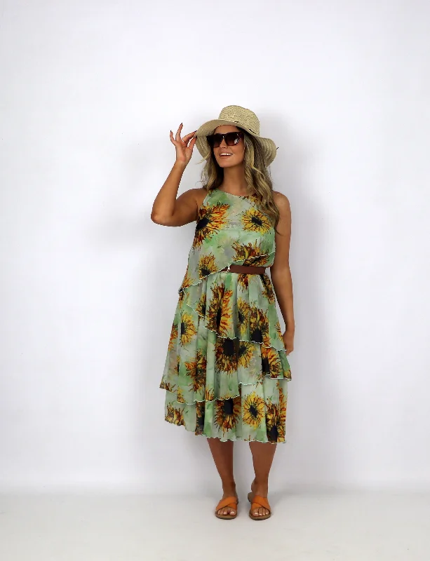 Today’s Special MDM Layered Print Chiffon Dress