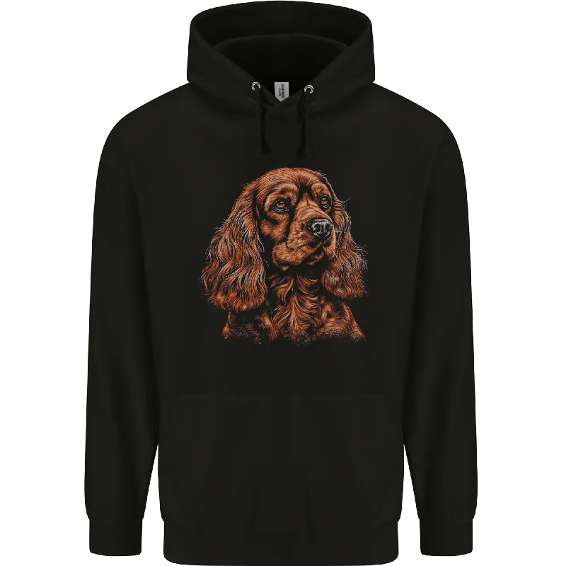 Flash Deals A Cute Cocker Spaniel Dog Mens 80% Cotton Hoodie