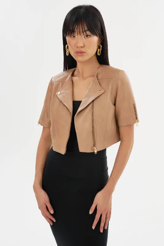 Weekend Deal KIRSI GOLD | Cropped Biker Jacket
