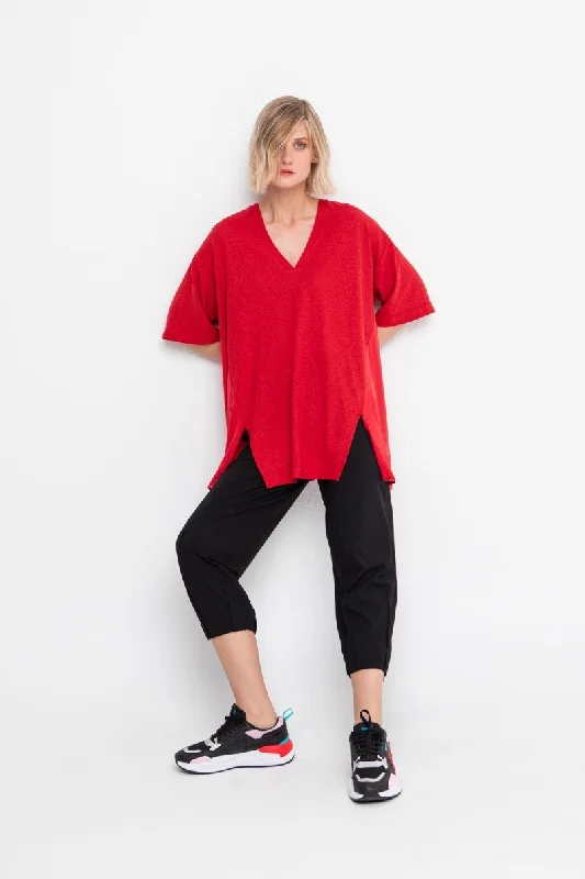 Clearance Sale Ozai N Ku Rasberry Red V Neck Top