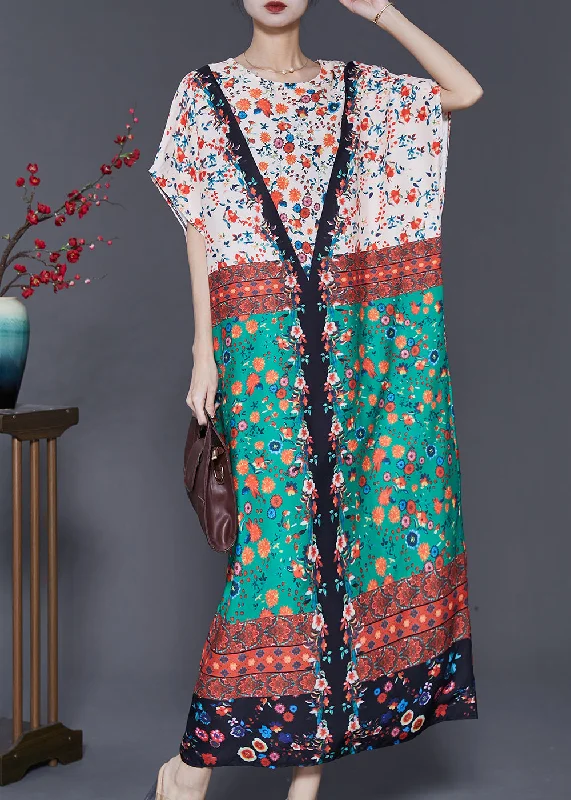 Early Bird Discount Chic Colorblock Oversized Print Cotton Dress Summer