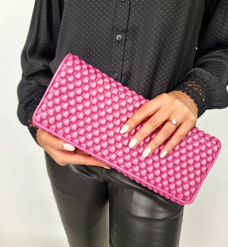 Take Advantage Tissa Fontaneda Flavia Bubble Leather- Hot Pink