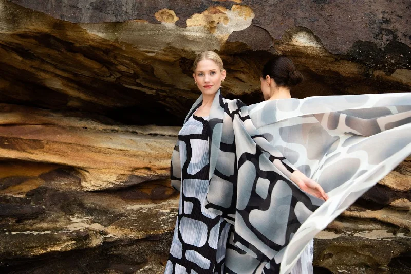 Great Bargains Alquema Long Estrella Dress And Collare Coat - Silver Tuscan