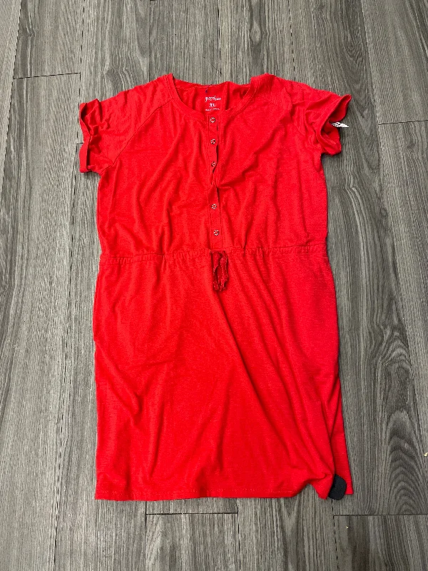 trendy bodycon dressDress Casual Short By Clothes Mentor In Red, Size: Xl