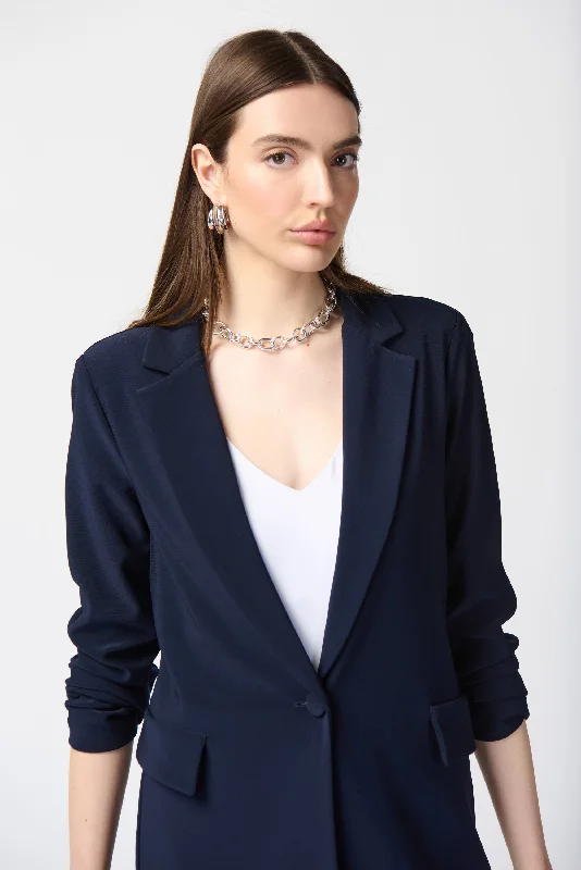 New Arrival Joseph Ribkoff Midnight Blue Open Long Front Blazer