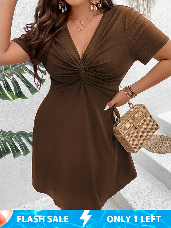 casual summer dressTwist Front Midi Dress