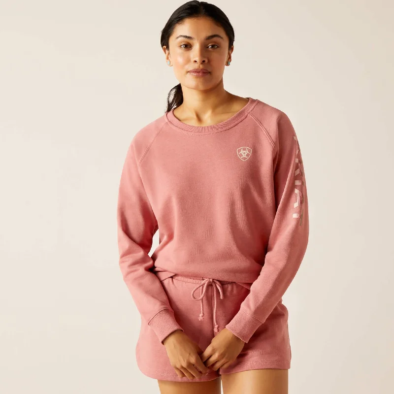 Exclusive Online Offer Ariat Women's Logo Sweatshirt in Dusty Rose (Available in Regular & Plus Sizes)