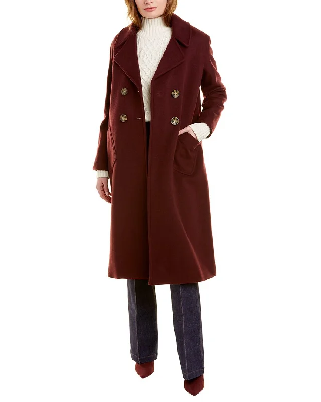 Daily Deals Pearl by Lela Rose Brushed Wool-Blend Peacoat