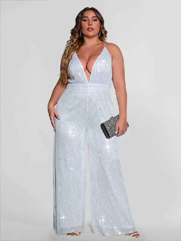 spaghetti strap dressSequin Wide Leg Cami Jumpsuit