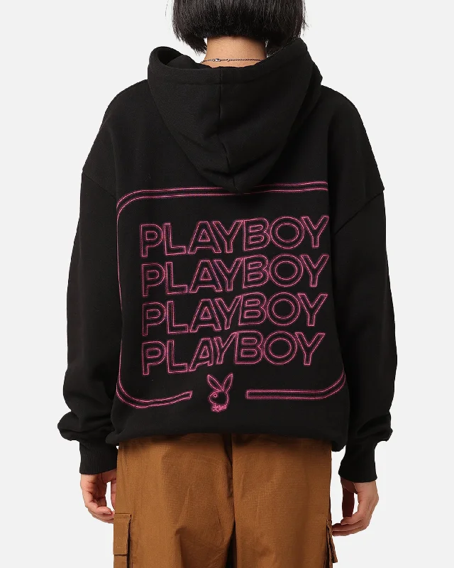 Playboy Neon Stack Hoodie Black/Pink