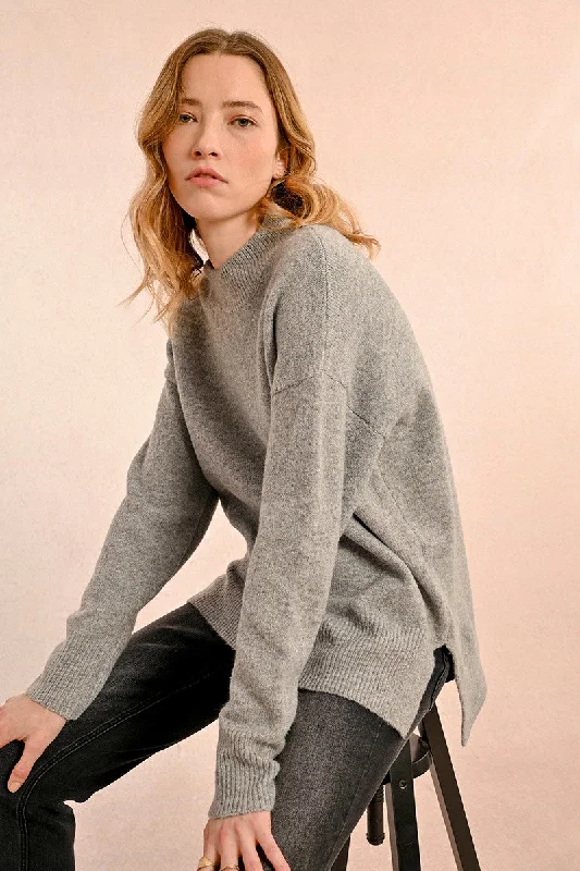 Final Clearance Molly Bracken Grey Oversized & Asymmetrical Jumper