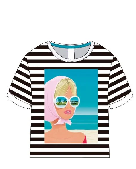 New Deals Md'M Barbie Face Striped T-Shirt