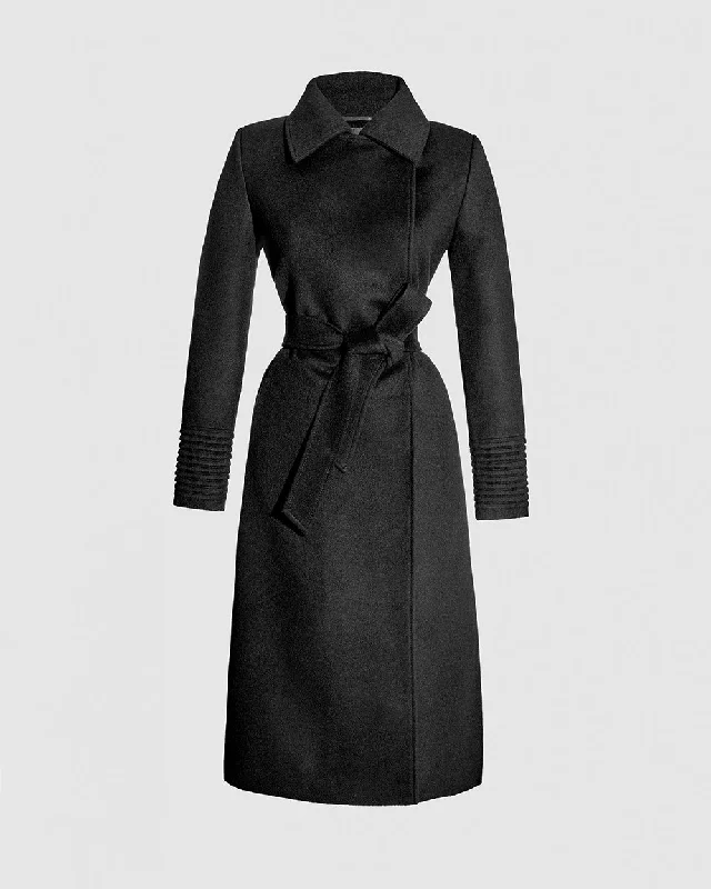 tailored coatBaby Alpaca Long Lapel Collar Wrap Coat