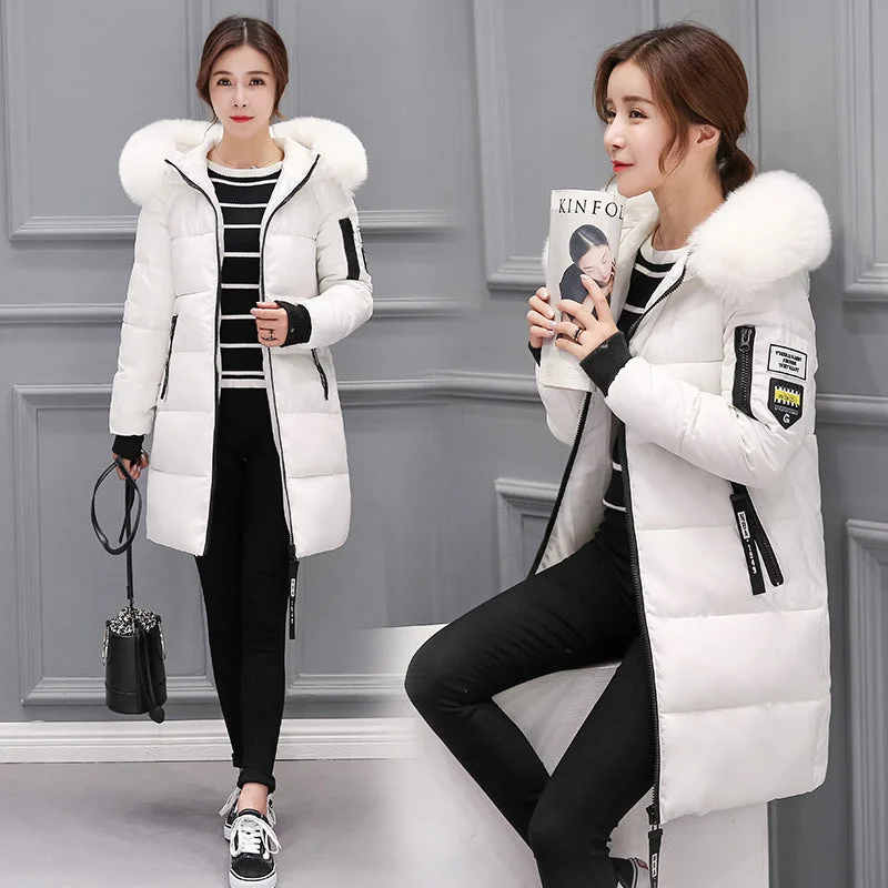 faux fur coatWinter jacket women 2018 new female parka coat feminina long down jacket plus size long hooded duck down coat jacket Women