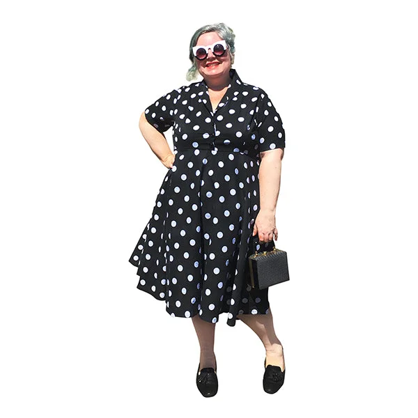 wool dressCharcoal Polka Dot Plus Size Dress available in sizes 14-36 made to order