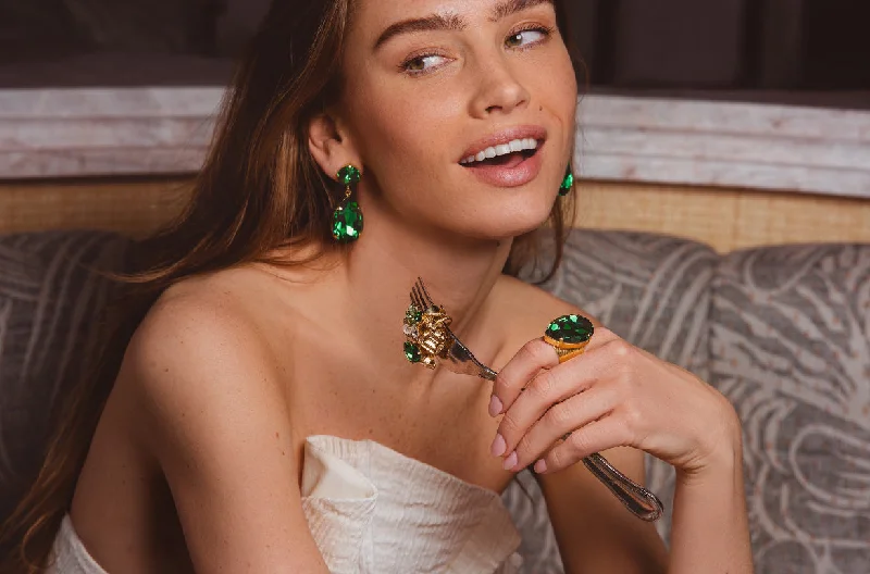 Unmissable Offer Caroline Svedbom Perfect Drop Earrings Majestic Green