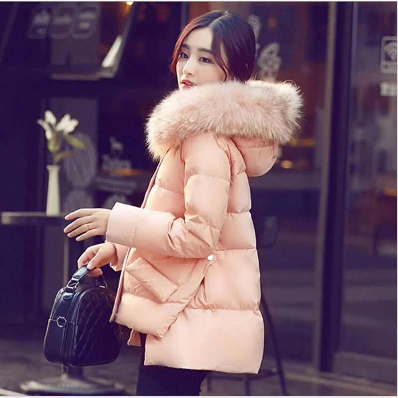 relaxed winter jacketWomen Parka 2015 Long sleeve Warm White Duck Down Winter Jacket Women Parka Cloak Coat Winter Coat Women manteau femme L218