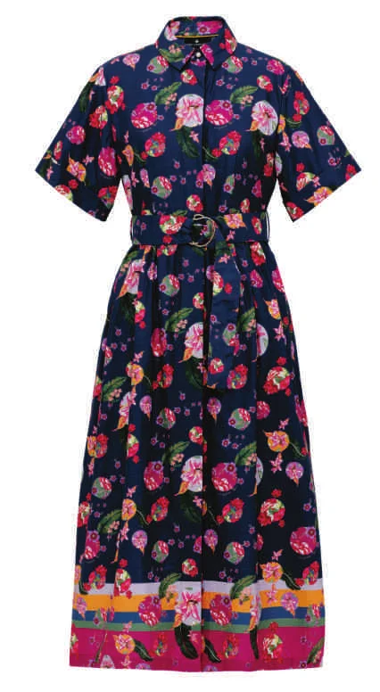 Loyalty Reward Emily Lovelock Navy Floral Shirt Dress