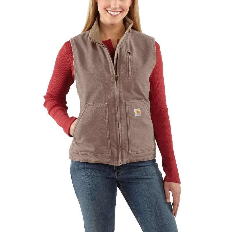 Huge Discounts Sandstone Mock-Neck Vest/Sherpa-Lined