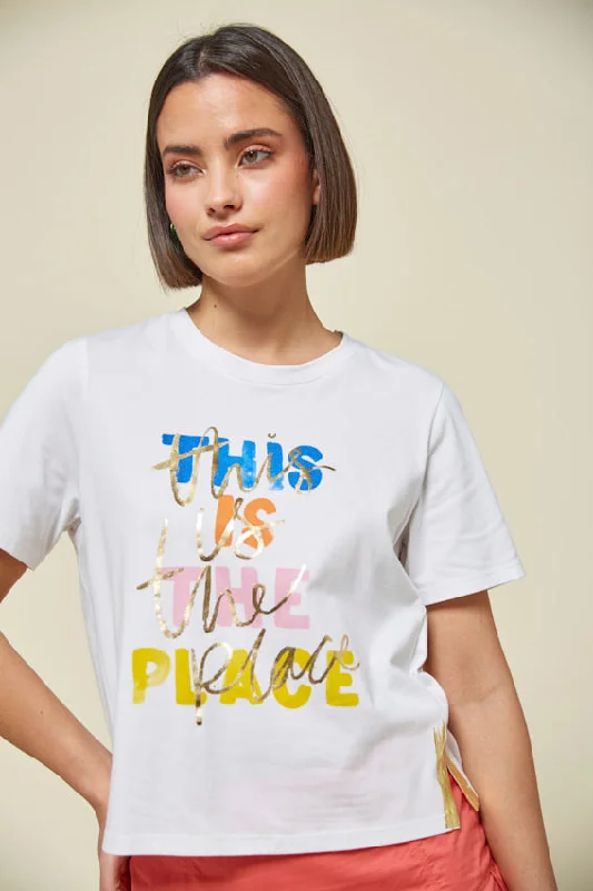 Special Discount Md'M White Printed This Is The Place T Shirt