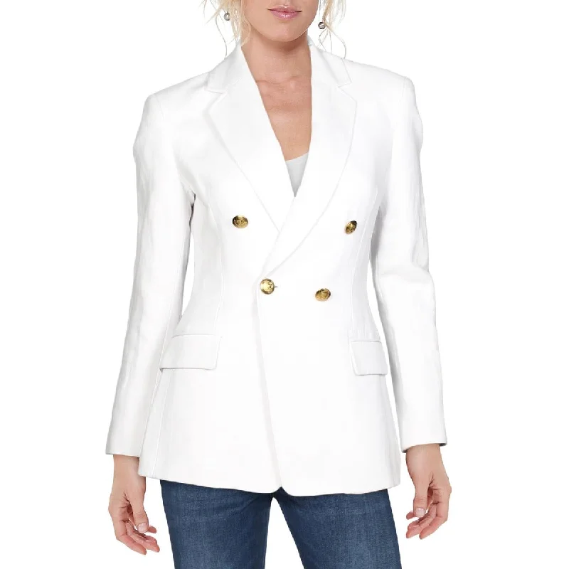 Referral Discount Sedgwick Womens Linen Blend Double-Breasted Jacket