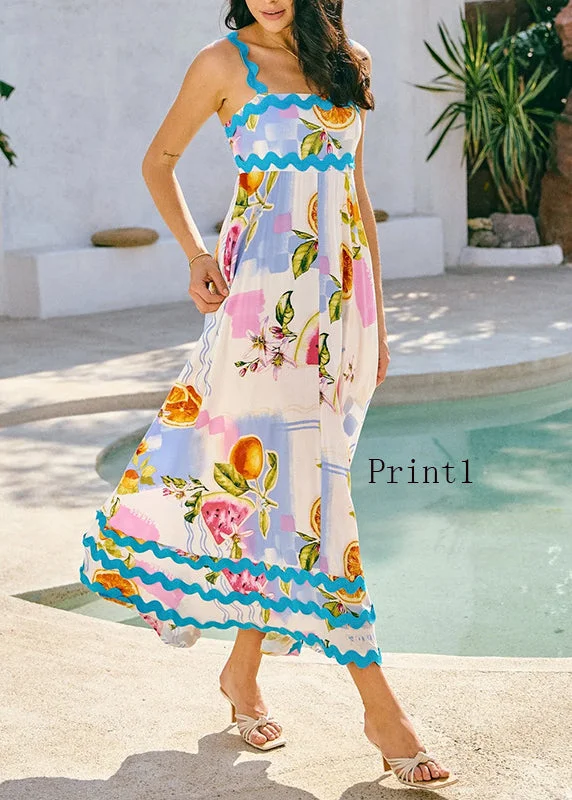 Mega Sale Bohemian Print Holiday Spaghetti Strap Dress Sleeveless