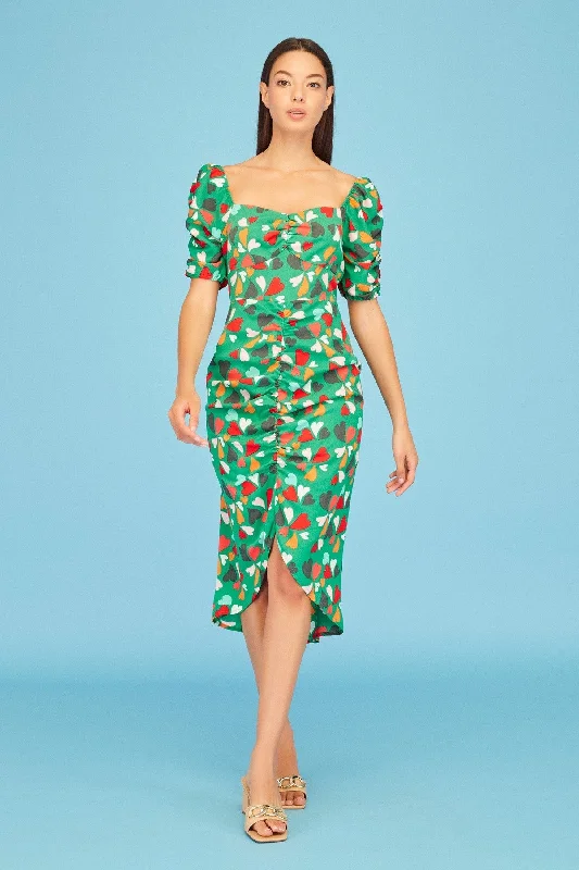 Special Price Minueto Anastasia Green Multi Heart Dress