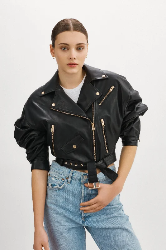 raincoatDYLAN GOLD | 80's Leather Biker Jacket