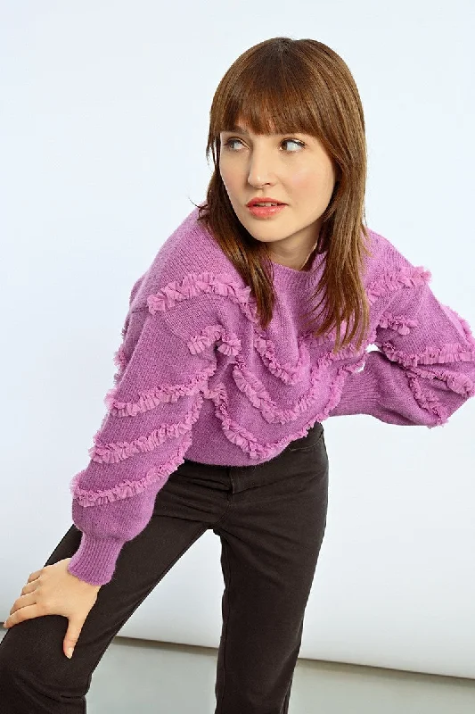 Great Deals Lili Sidonio Pink Knitted Fancy Raglan Sweater