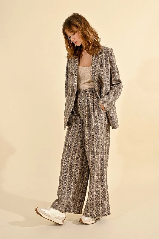 Discount Deals Molly Bracken Herringbone Wide Leg Trousers
