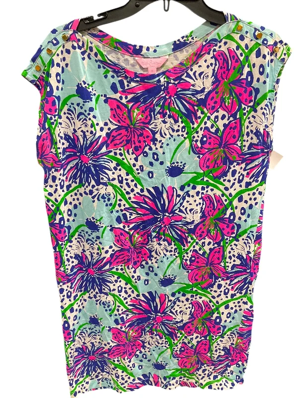 Price Fest Dress Designer By Lilly Pulitzer In Blue & Pink, Size: M