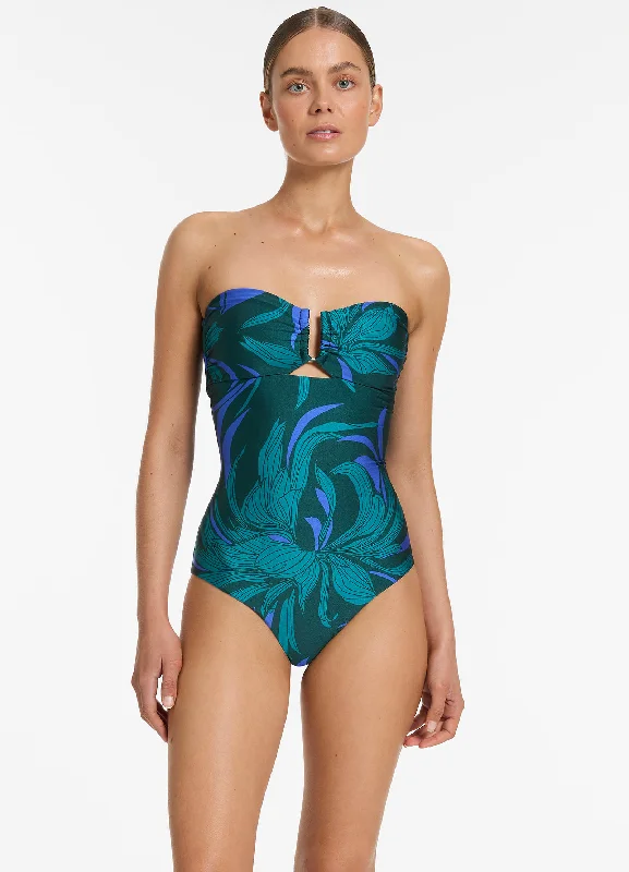 Big Discounts Queen Of The Night Bandeau One Piece - Azul