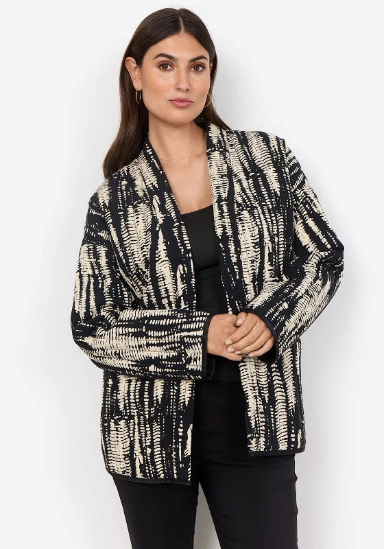 While Supplies Last Soyaconcept Oline Patterned Padded Jacket, Black and Cream